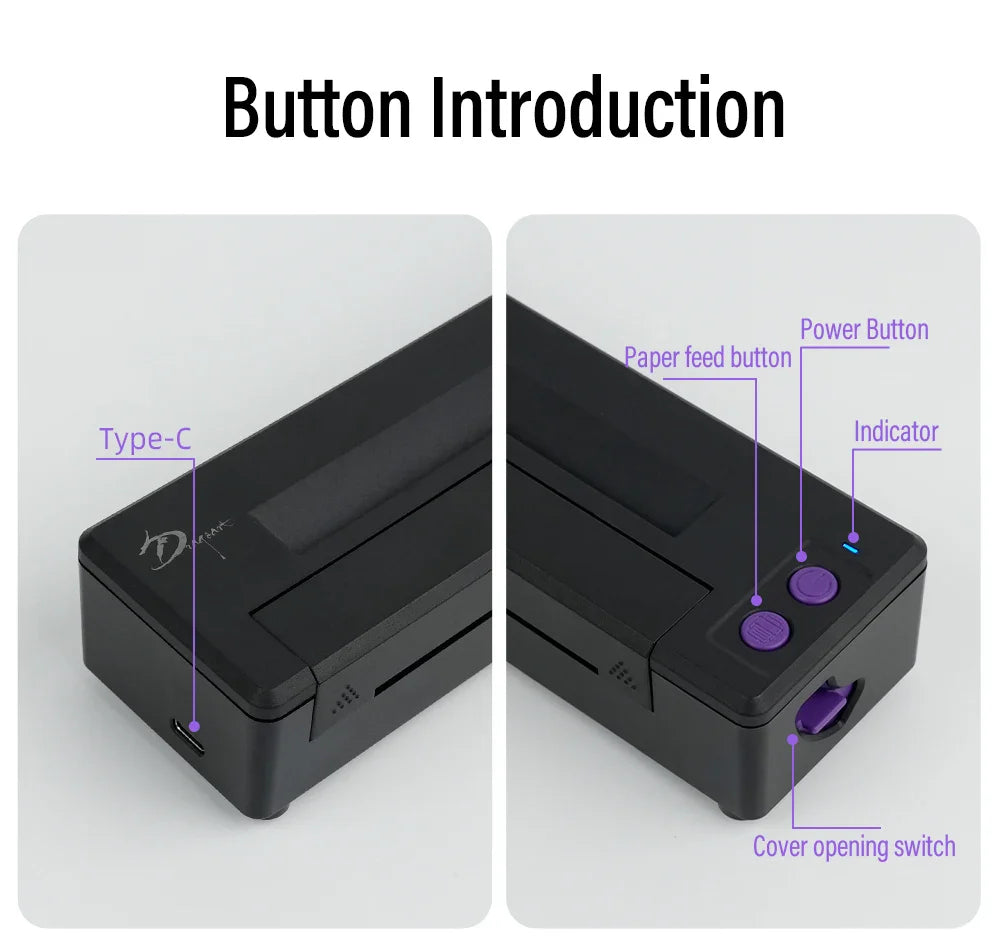 P19 Tattoo Transfer Wireless Stencil Printer – Automatic Fast Printing Portable Device for Small Businesses