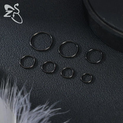 ZS G23 Titanium Steel Nose Ring – Round Septum & Cartilage Piercing Jewelry for Men & Women (20G/18G/16G, 6–14mm)