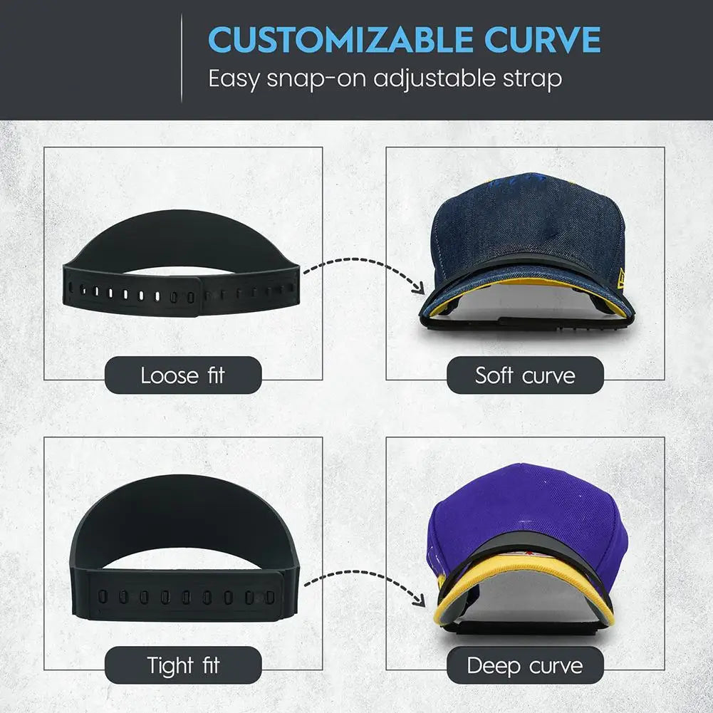 Reusable Adjustable Hat Brim Bender – No-Steam Baseball Cap Curving & Shaping Band