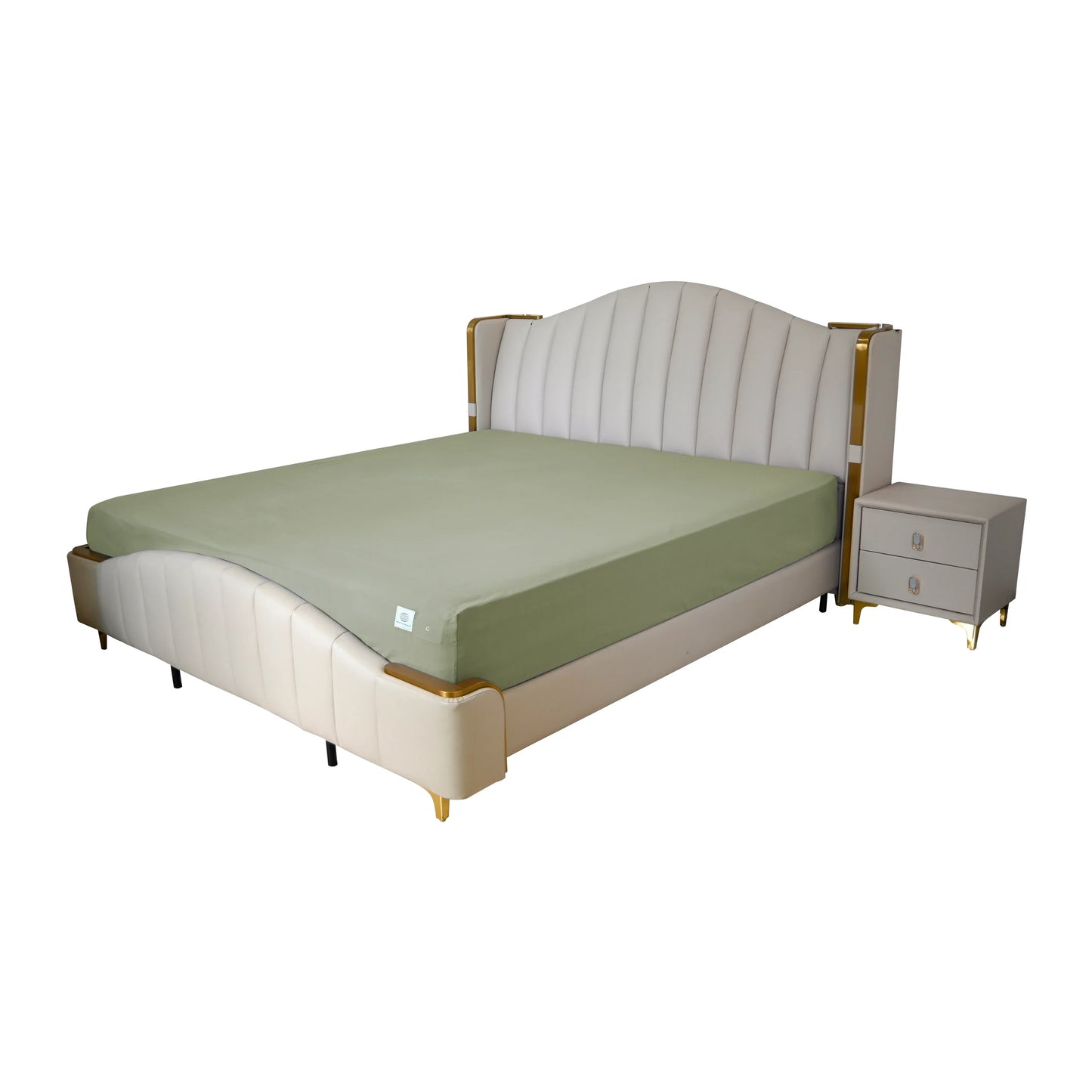MAXSHARER Earthing Fitted Sheet - Organic Cotton with Conductive Silver Fiber for Natural Wellness