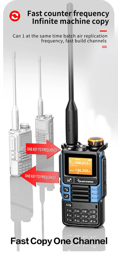 Quansheng UV-K6 Upgrade UV-K5 Interphone – 5W Air Band Radio, UHF/VHF, DTMF, FM Scrambler, NOAA Wireless Frequency with Type-C Charging