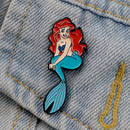 Mermaid Enamel Pins – Kawaii Fox Cartoon Brooches for Clothes, Backpacks & Gifts