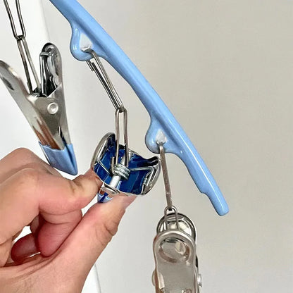 10-Pack Stainless Steel Sock Clips – Windproof Non-Slip Clothes Rack for Drying Socks, Underwear, Towels, and Laundry