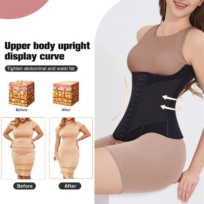MiiOW U-Shaped Waist Trainer Corset – Women’s Buttoned Shapewear with Steel Bones for Breast Lift, Slimming & Breathable Comfort
