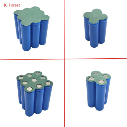 2-6P Hollow & Solid 18650 Li-ion Battery Insulating Gaskets – Positive Pole Protective Stickers with Highland Barley Paper Design