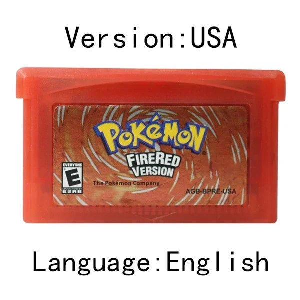 GBA Pokémon Game Cartridge – Emerald, FireRed, LeafGreen, Ruby & Sapphire USA Version for GBA/NDS