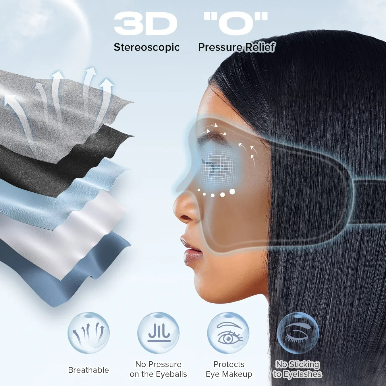 3D Bluetooth Sleep Mask with Built-in Headphones – Wireless Music Eye Mask, Noise Reduction & Blackout Comfortable Sleeping Headband