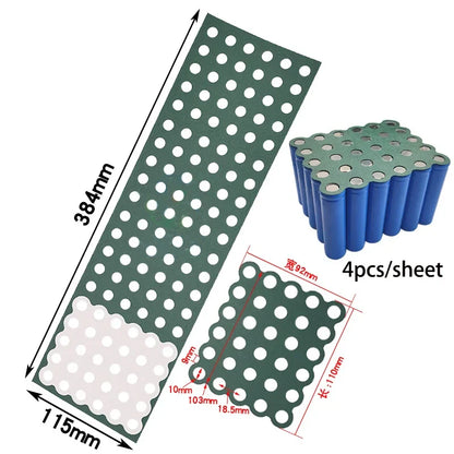 2-6P Hollow & Solid 18650 Li-ion Battery Insulating Gaskets – Positive Pole Protective Stickers with Highland Barley Paper Design