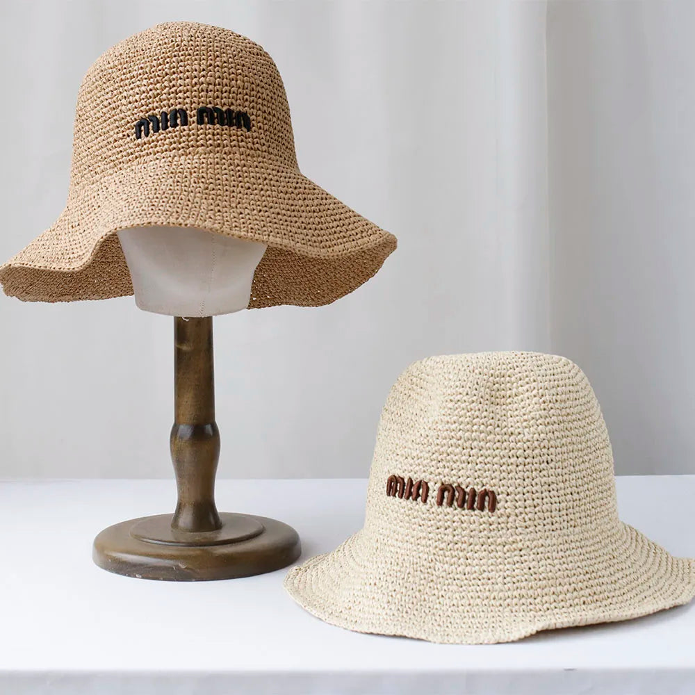 Women’s Wide Brim Sun Hat – Foldable Straw Beach Hat for Summer | UV Protection Large Brim Chapeau Femme Outdoor Sun Cap