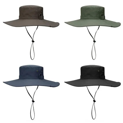 Stay Protected Outdoors: New Sun Protection Fishing Hat - Breathable Mesh, Anti-UV Summer Cap for Camping, Hiking, and Mountaineering - Men's Panama Style