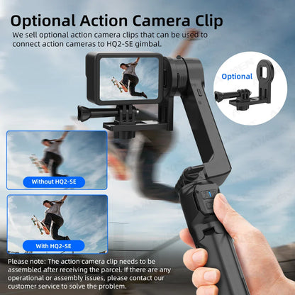 AXNEN HQ2 Series Handheld Mobile Phone Stabilizer – Smartphone Gimbal & GoPro Extension Rod Selfie Stick Tripod