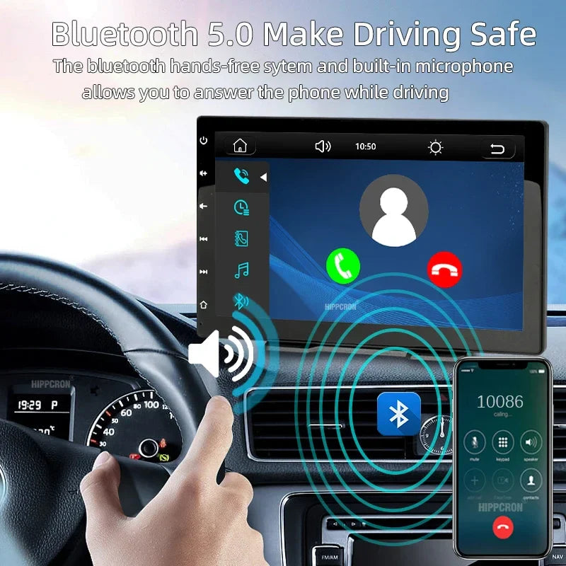 9-Inch Car Radio Multimedia Player — IPS Touch Screen with CarPlay, Android Auto, Bluetooth, AUX & MirrorLink Universal