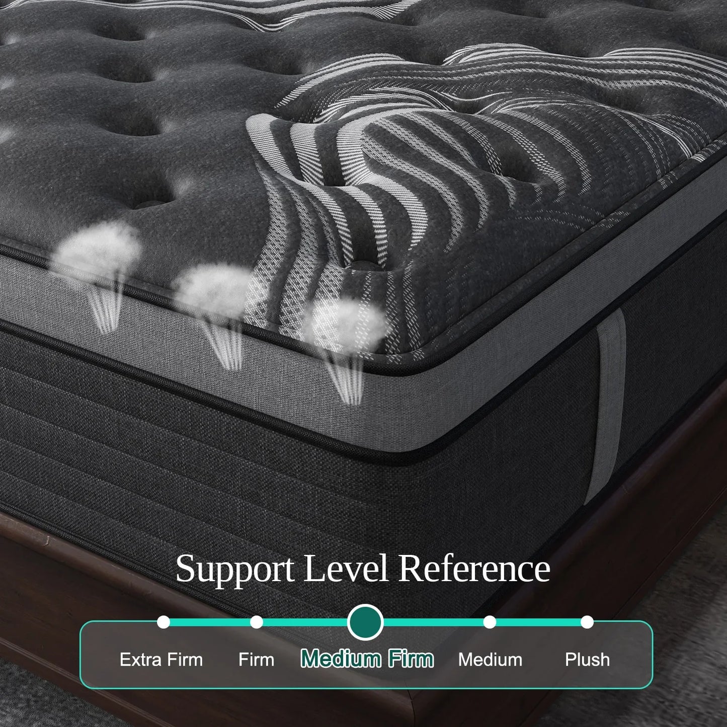 12" Gel Memory Foam Hybrid Mattress - Pocket Spring Medium Firm Bed Mattress in a Box with Motion Isolation
