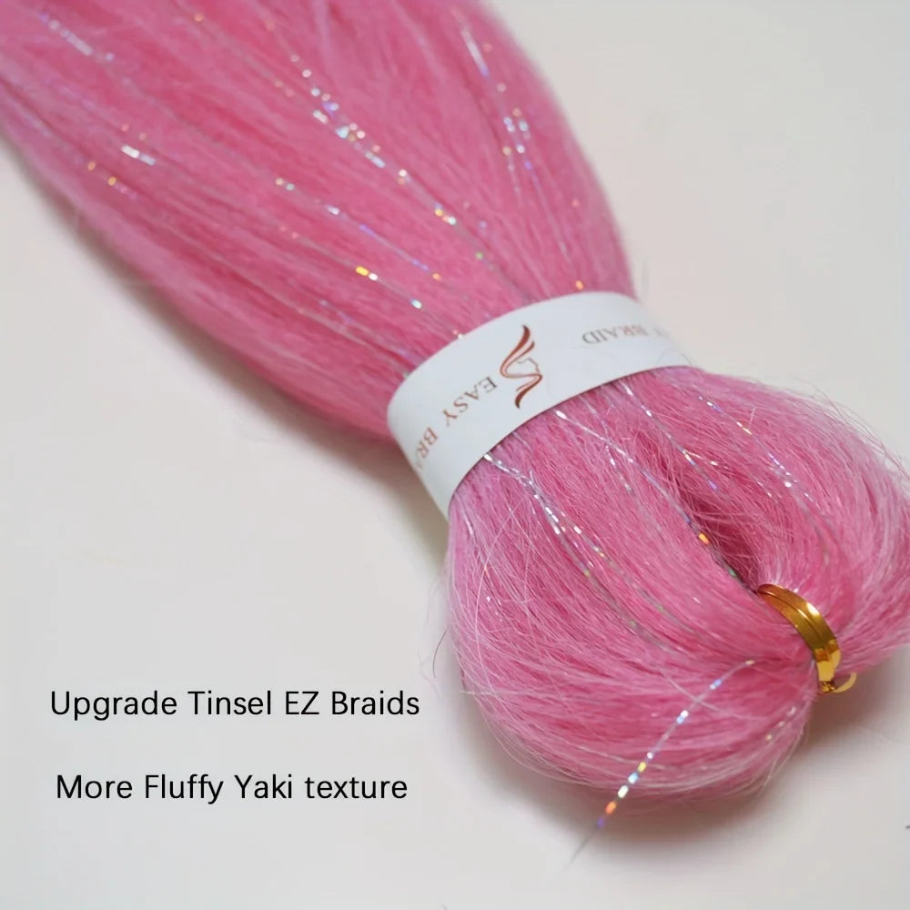 Purple, Pink & White Ombre Straight Braids – Hair Tinsel Festival Rave Extensions for Girls, Crazy Hair Day Braids