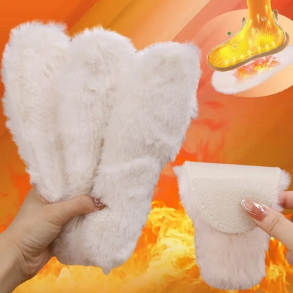 Unisex Sheepskin Wool Insoles — Natural Fur Winter Shoe Pads for Men, Women & Children