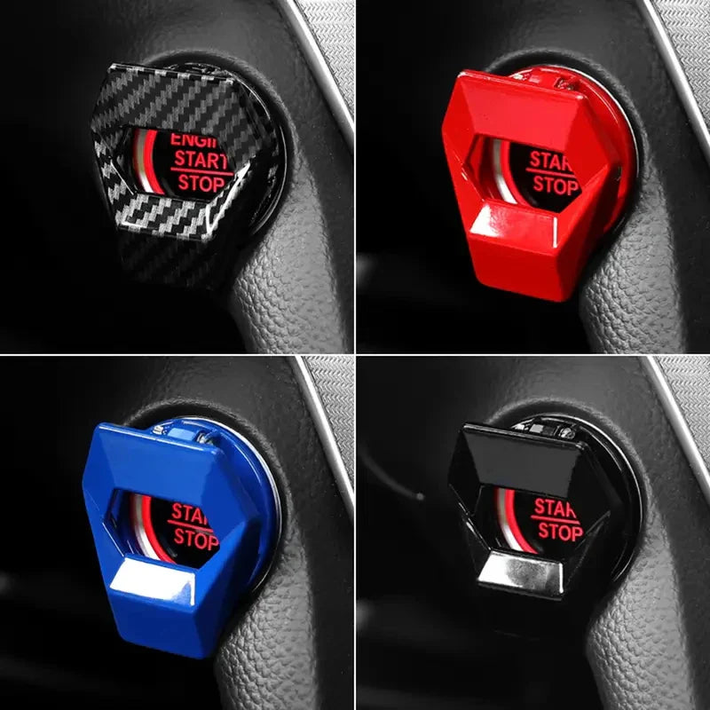 Car Engine Start/Stop Button Cover – Decorative Push Button Sticky Auto Accessory for Car Interior Styling