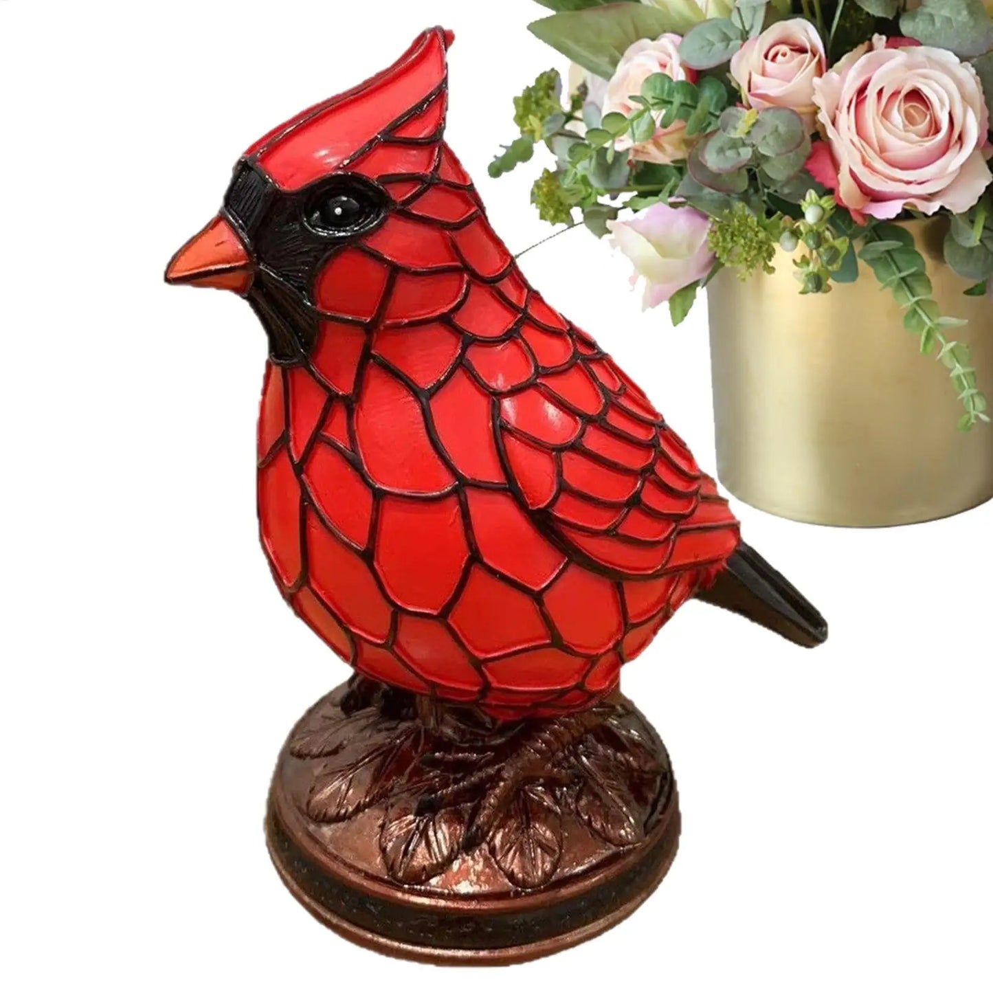 Cardinal Desk Lamp — Natural Animals & Birds Theme Table Lamp for Christmas Home & Office Decor