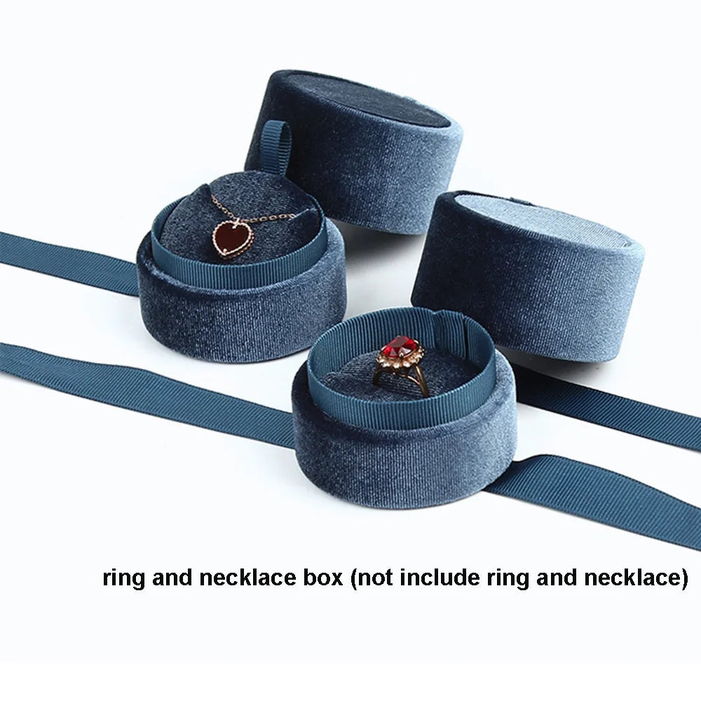 Pink Velvet Bowknot Jewelry Display Box – Necklace & Wedding Accessories Storage