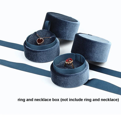 Pink Velvet Bowknot Jewelry Display Box – Necklace & Wedding Accessories Storage