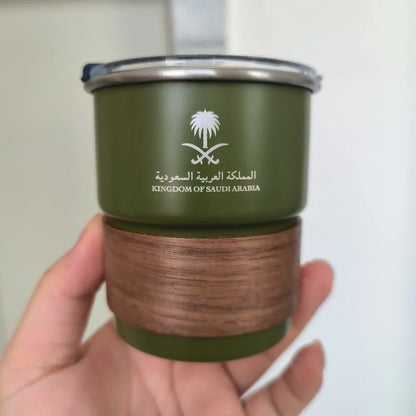 Saudi Arabia Logo Stainless Steel Beer Mug with Lid - 300ml Outdoor Camping Coffee Cup