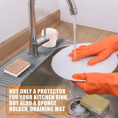 30/24 Inch Silicone Faucet Mat – Large Sink Splash Guard & Countertop Protector for Kitchen & Bathroom