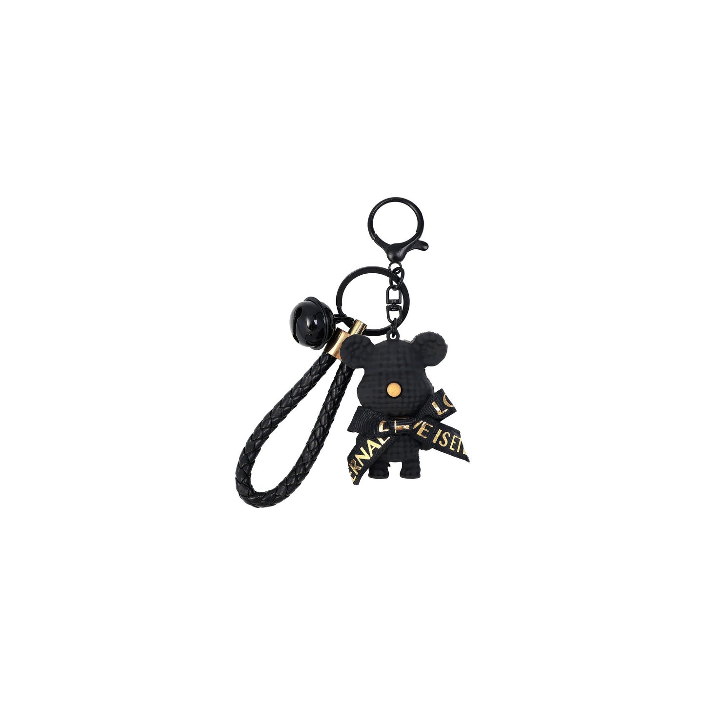 Cute Bear & Rabbit Keychain - Resin Bow Bell Bag Pendant & Car Key Ring Gift for Girls