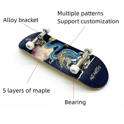 Creative Mini Finger Skateboard – Colorful Maple Fingerboard with Double Rocker, Sport Bearings & Palm Slide Board