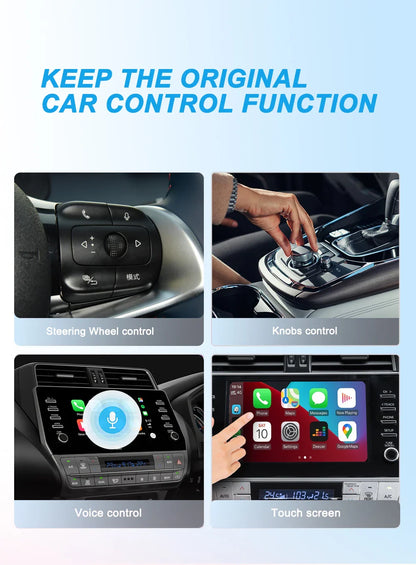 Wired to Wireless CarPlay & Android Auto Adapter – 2-in-1 Smart Box with Auto Connect for Mazda, Audi, Kia, Ford