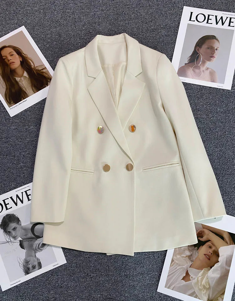2023 Women's Elegant Single Button Blazer – Slim Fit Long Sleeve Office Jacket for Autumn & Winter