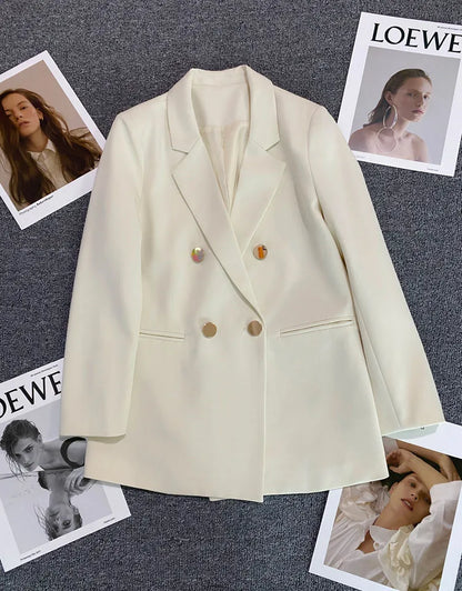2023 Women's Elegant Single Button Blazer – Slim Fit Long Sleeve Office Jacket for Autumn & Winter