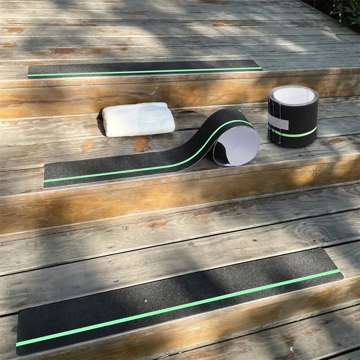 Glow in the Dark Anti-Slip Grip Tape Green Non-Skid Abrasive Adhesive Traction Tape for Stair Safety Treads & Steps