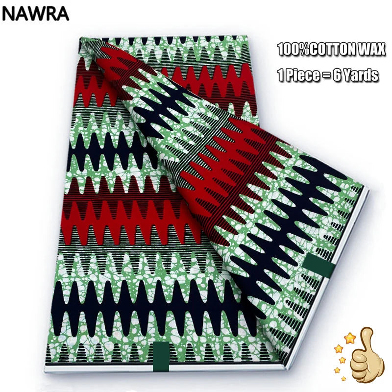 2026 African Real Wax Print Fabric - 100% Cotton Nigerian Ghana Style Pagne for Women