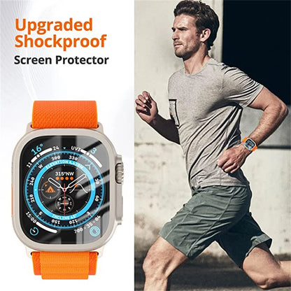 Aluminum Alloy Case with Tempered Glass – Anti-Scratch Screen Protector for Apple Watch Ultra 2 49mm & iWatch Ultra 49mm