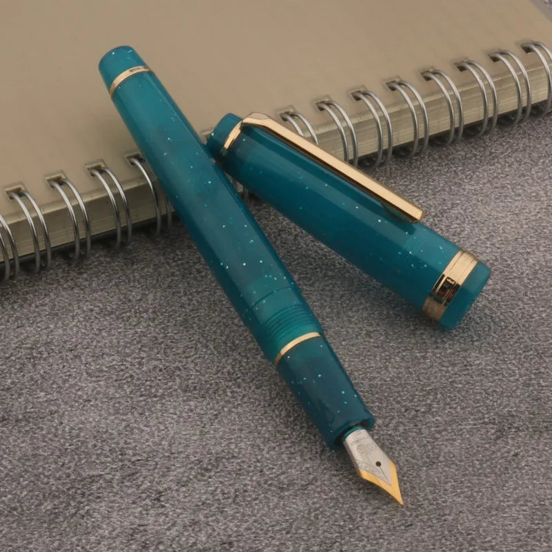 JINHAO 82 Transparent Fountain Pen — Spin Golden EF/F/M Nib, Ink Pen for Business, Office & School Supplies