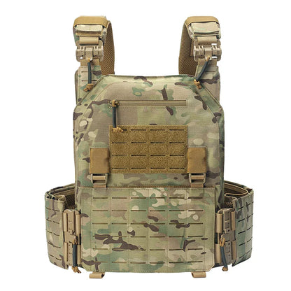 New Combat Vest 6094 – Quick Detachable Lightweight Laser Cut Tactical Vest, Black Gear for Protective Plate Carry