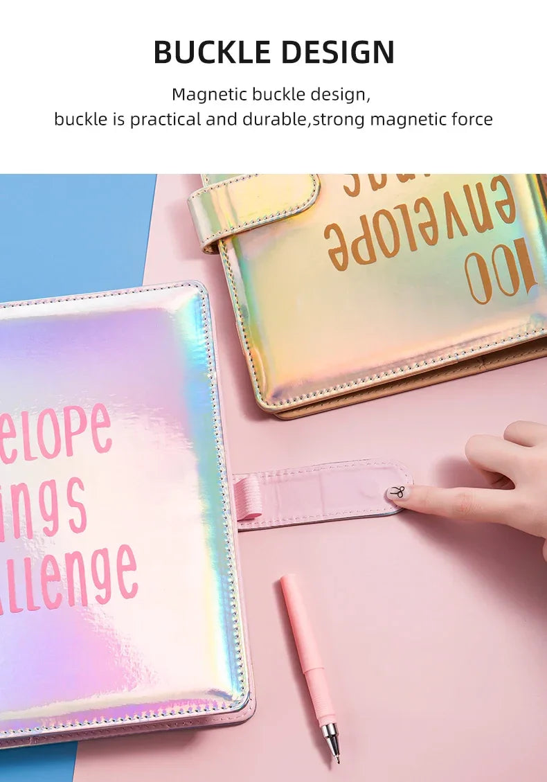 100 Envelope Challenge Binder – Savings Challenge Loose-Leaf Budget Binder with Cash Envelopes, Money Organizer System