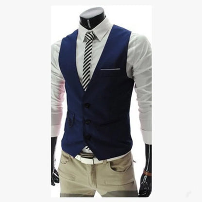 Men's Slim Fit Dress Vest 7XL - High Quality Suit Waistcoat, Sleeveless Formal Business Jacket for Casual Wear