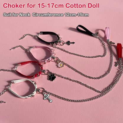 17cm Labubu Doll Necklace Choker – Leadrope Accessory for 6.5-inch Cotton Dolls