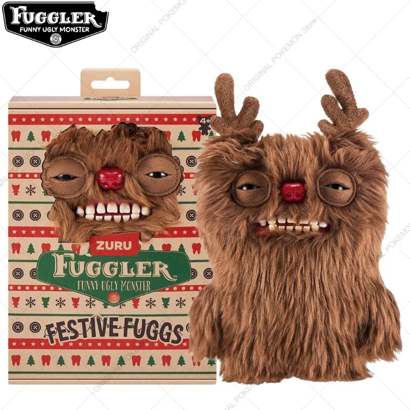 Original Fuggler Ugly Teeth Monsters Plush Toys – Butt Ugly Pets Snowman & Reindeer Dolls for Christmas & Kids Gifts