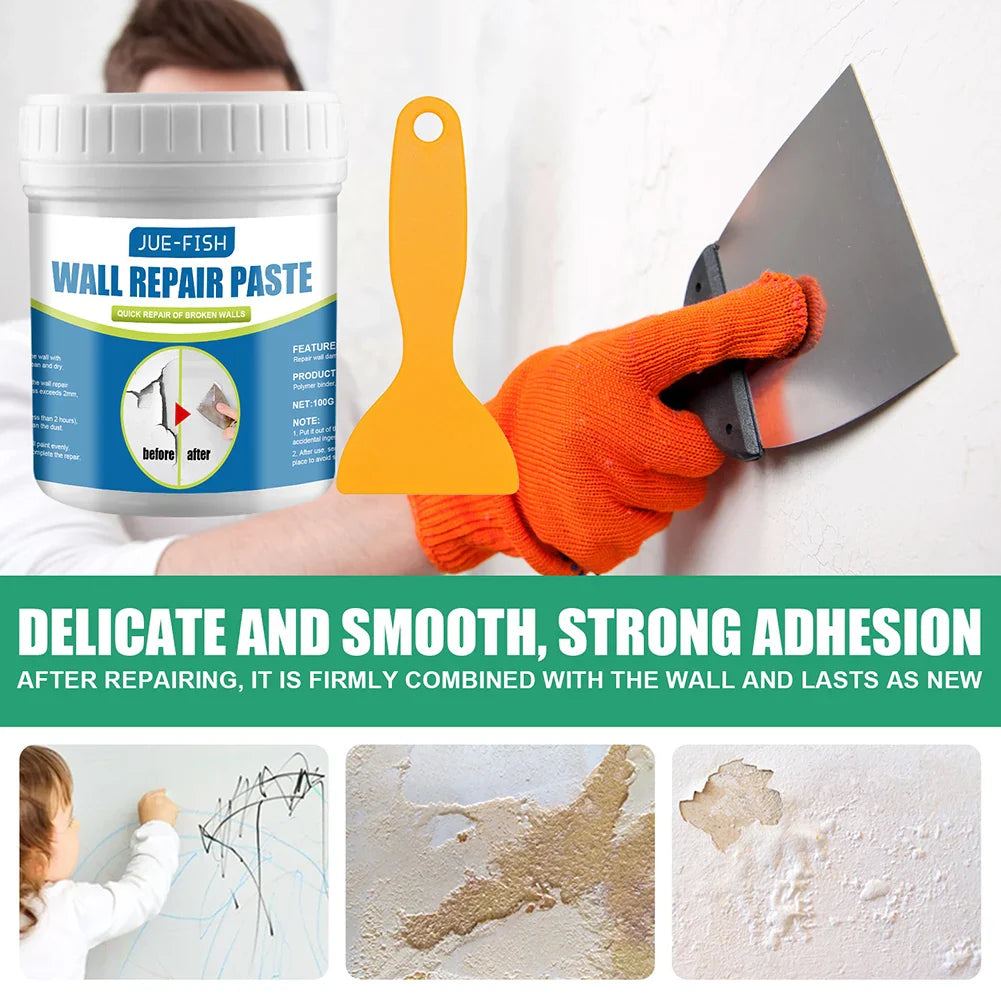 100g Multipurpose Ceramic Repair Adhesive – Strong Bonding Professional Repair Agent with Scraper for Bathroom Walls & Floors
