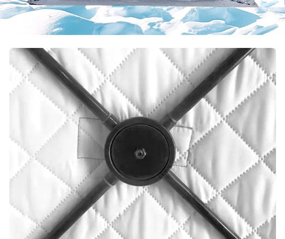 Outdoor 3-4 Person 4-Season Sauna House – Thickened Winter Ice Fishing Tent with Large Window & Chimney Mouth, Quick Open & Portable