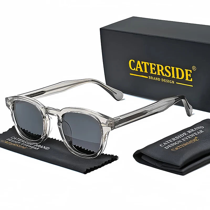 CATERSIDE Retro Round Sunglasses — Luxury Punk Pin Temple Shades for Men & Women, Sports, Leisure & Party UV400 Eyewear