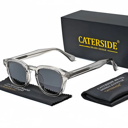 CATERSIDE Retro Round Sunglasses — Luxury Punk Pin Temple Shades for Men & Women, Sports, Leisure & Party UV400 Eyewear