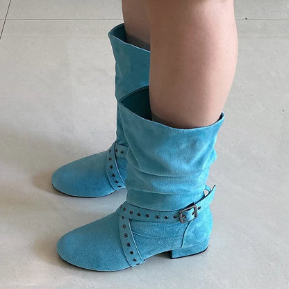 Wedopus Women’s Customized Heel Western Dance Boots – Black Suede Cowboy Shoes for Urban Dancing