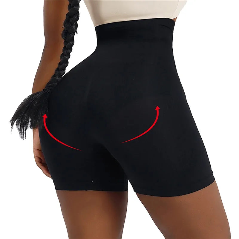 Women’s High Waist Firm Tummy Control Shapewear – Hook Body Shaper Shorts with Butt Lifter Slimming Fajas