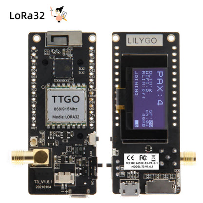 LILYGO® LoRa32 V2.1 ESP32 Development Board — SX1276/1278 Module 433MHz/868MHz/915MHz with 0.96" OLED, DIY WiFi & Bluetooth