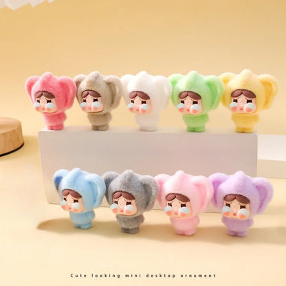 10pcs Lububu Anime DIY Flocked Action Figures — Kawaii Desktop & Car Pendant Dolls, Christmas Gift Toy