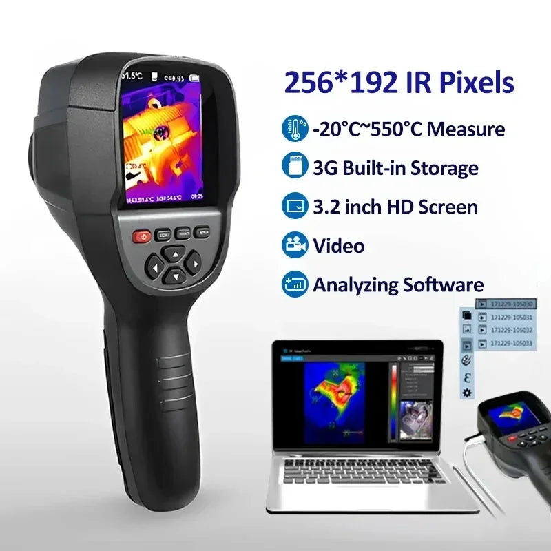 GW256 Handheld Infrared Thermometer – HD Digital Thermal Imager Camera, 2024 Floor & Wall Heating Pipe Tester