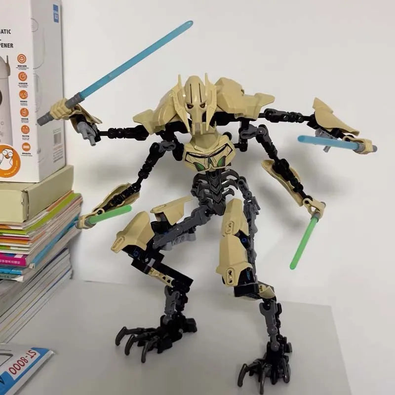183pcs KSZ714 Star Anime Robot Action Figure – Grievous with Lightsaber Building Blocks Toy