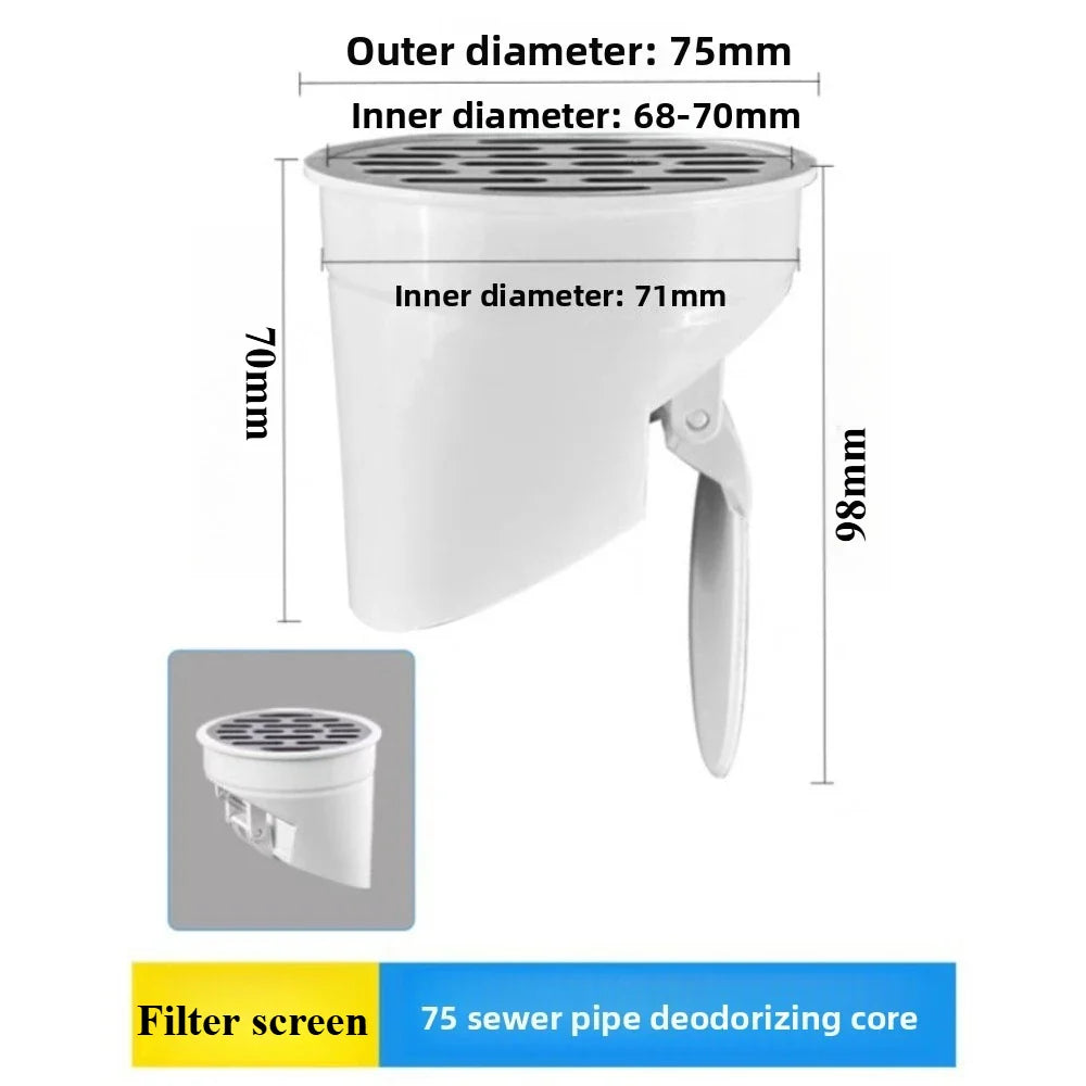 Automatic Closing Toilet Flange Ring – Anti-Leak, Odor-Resistant Floor Outlet Seal, Spill-Proof Shower Drain Bathroom Accessory